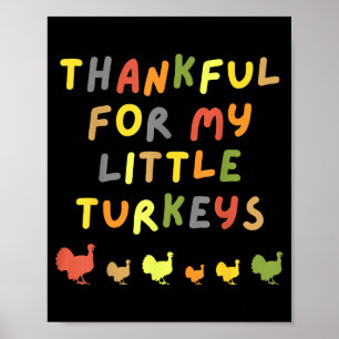Poster Agradecido Por Meus Pequenos Perus Feliz Dia de Aç