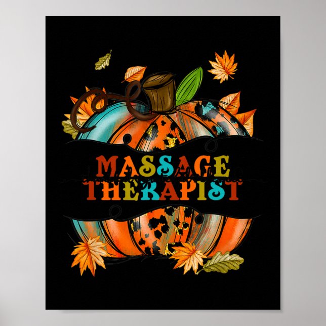 Poster Agradeço ao Grateful Massage Therapist Pumpkin Aut (Frente)