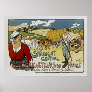 Poster Agriculturas centrais de France do DES de Syndicat