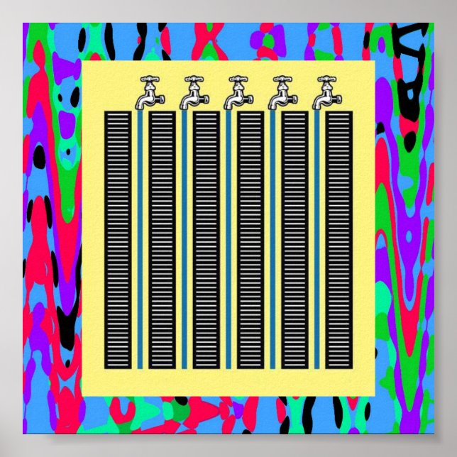 Pôster Água: Água Corrente Fala Illusão Ótica (Frente)