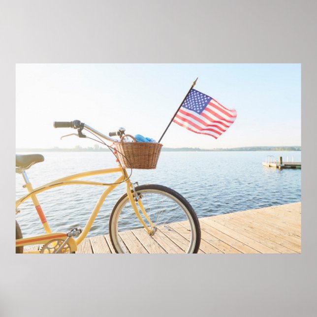 Poster Água | Bicicleta Pelo lago (Frente)