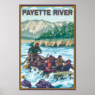 Poster Água branca que transporta - rio de Payette, Idah