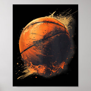 Poster Água de Desenho de Lover de Basquete de Trabalho d