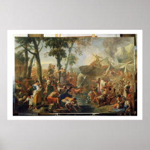 Pôster Água do desenho de Moses da rocha (óleo em canva