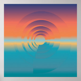 Pôster água e horizonte