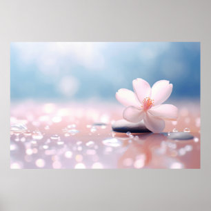Poster Água Flor Quebra Natureza Serena Tranquil