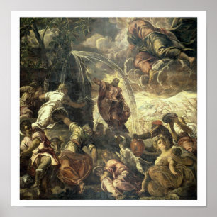 Pôster Água impressionante da rocha, 1575 de Moses