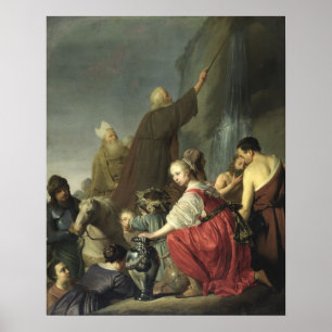 Pôster Água impressionante de Moses da rocha