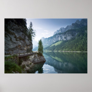 Poster Água Lago Gosau Salzkammergut Áustria