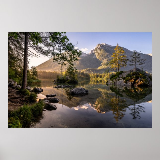 Poster Água | Lago Hintersee Berchtesgaden Alemanha (Frente)