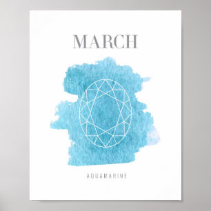 Pôster Água-marinha Birthstone março
