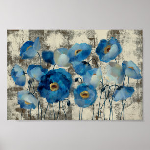 Pôster Água-marinha floral