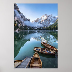 Poster Água Pragser Wildsee Dolomites Itália