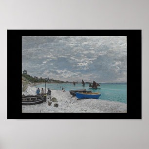 Pôster Água velha dos barcos da pintura do vintage de