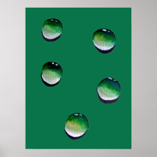 Poster Água verde cai arte sobre água