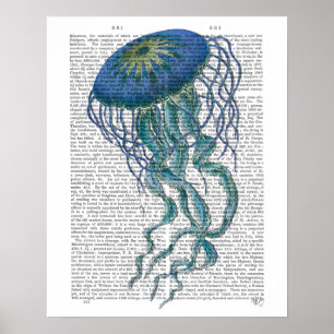 Poster Água-viva azul