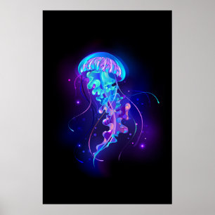 Poster Água-viva brilhante a cores