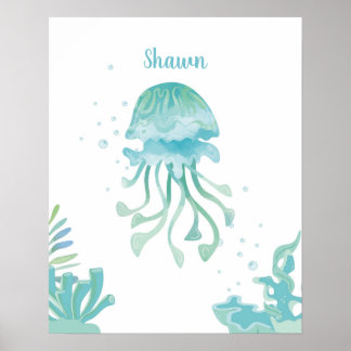 Poster Água-viva Conforto das Marés Personalizável
