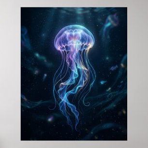 Poster Água-viva Luminosa Brilho do Oceano