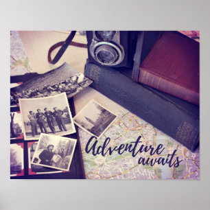 Poster Aguardam Aventura Vintage Photograph