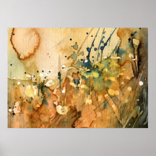 Poster Aguarela abstrata e fundo velho