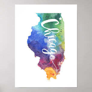 Poster Aguarela Chicago