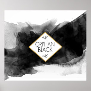 Pôster Aguarela preta preta órfão