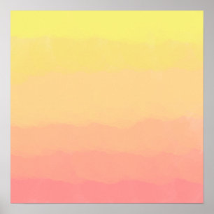 Poster aguarelas corais alaranjadas do por do sol fresco