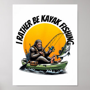 Poster Águas Interiores Divertidas Remando Bigfoot Caiaqu