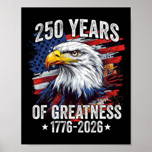 Poster Águia 250 Anos Americano 1776 2026 250º Nascimento