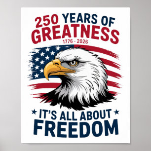 Poster Águia Americana - 250º Aniversário 4 De Julho