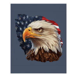 Pôster Águia Careca da Bandeira Americana