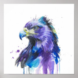 Poster Águia Colorida Arte em Aquarela