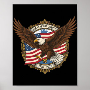 Poster Águia de 250 Anos de Independência Americana 1776–