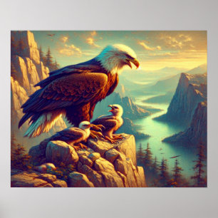 Poster Águia Empoleirada no Rock com Bebês 20x16