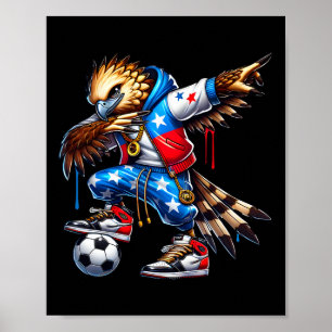 Poster Águia Harpia do Panamá Dabbing Futebol Urbyn Stree