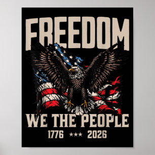 Poster Águia Liberdade 1776 2026 Bandeira Americana Vinta