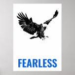 Poster Águia Maciça Sem Coragem Motivacional Pop Art<br><div class="desc">Citação em Poster: Sem medo</div>