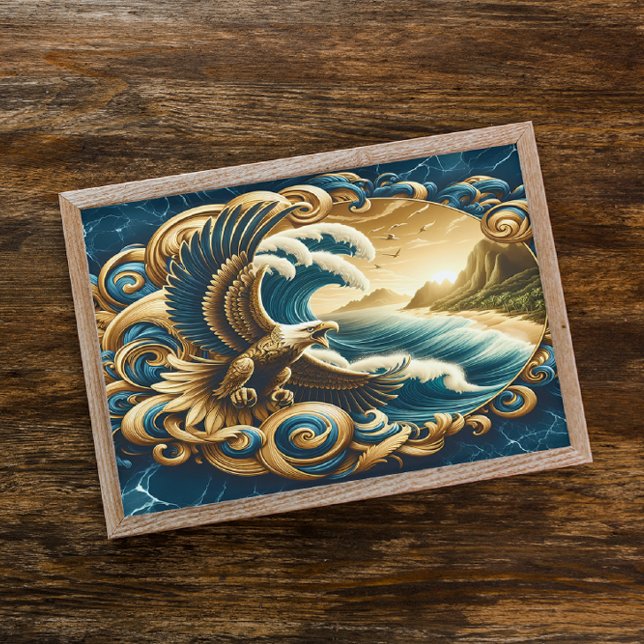 Poster Águia Majestosa Voando Sobre Água (Criador carregado)