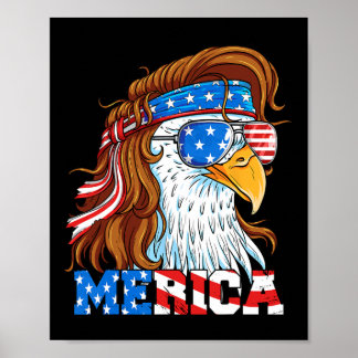 Poster Águia Mullet Merica 4 De Julho Bandeira Americana