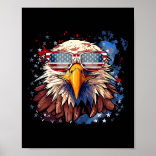 Poster Águia Patriótica 4 De Julho Bandeira EUA Independê