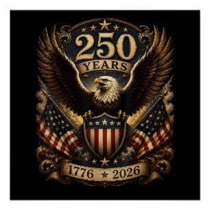 Pôster Águia Patriótica Americana 1776 2026 250º 4 de Jul