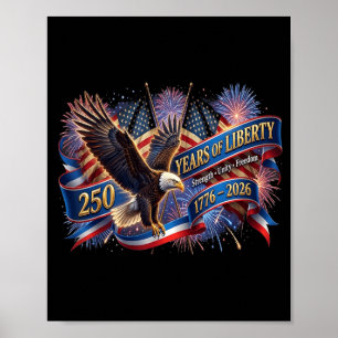 Poster Águia Patriótica da Independência dos EUA 250º Ani