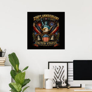 Poster Águia Patriótica do 250º Aniversário dos Estados U