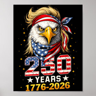 Poster Águia Patriótica dos EUA Aniversário de 250 250º 4