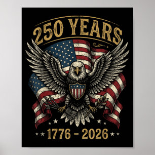 Poster Águia Patriótica dos EUA Aniversário de 250 anos 2
