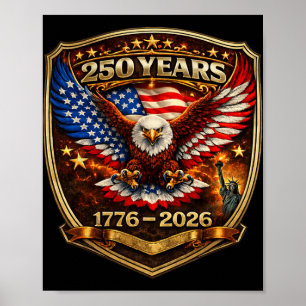 Poster Águia Patriótica E Bandeira 250 Anos 1776-2026 250
