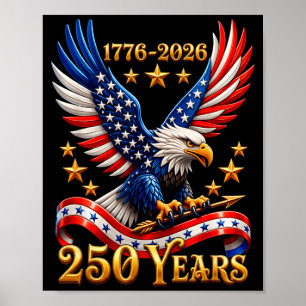 Poster Águia Patriótica EUA 250 Aniversário 250º 4 de