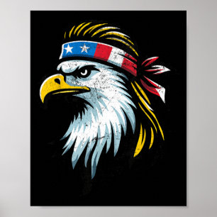 Poster Águia Patriótica EUA Mullet Bandeira Americana - 4
