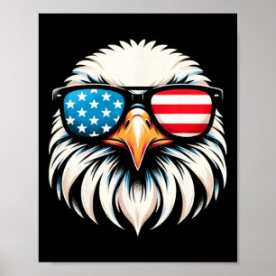 Poster Águia Patriótica Vermelha Branca Azul Bandeira Dos